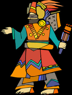 Colorful Ancient Egyptian God Illustration PNG