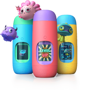 Colorful Animated Character Water Bottles PNG image with transparent background