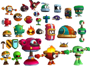 Colorful Animated Game Enemies PNG Image