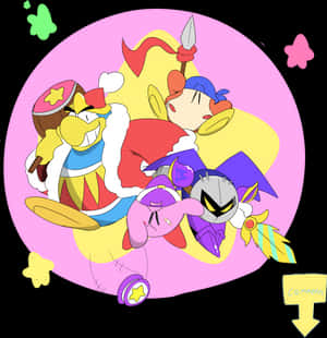 Kirby King Dedede Meta Knight And Bandana Waddle Dee, HD Png Download PNG image with transparent background