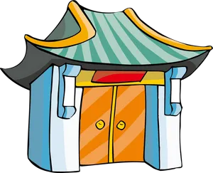 Colorful Animated Temple Illustration.png PNG Image