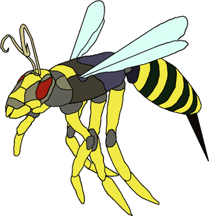 Colorful_ Animated_ Wasp PNG
