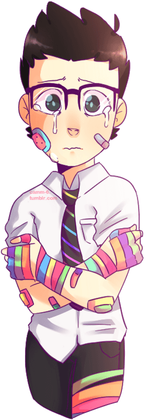 Colorful Anime Style Character Artwork PNG image with transparent background