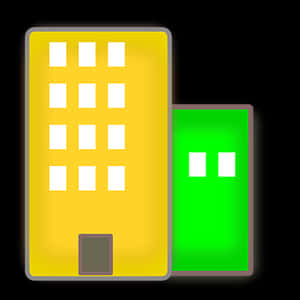 Colorful Apartment Building Illustration PNG with transparent background