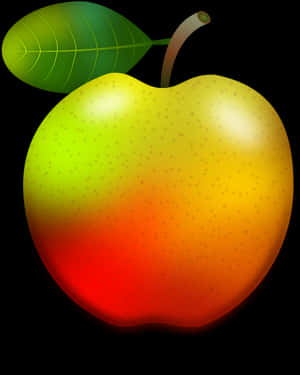 Colorful Apple Illustration PNG with transparent background