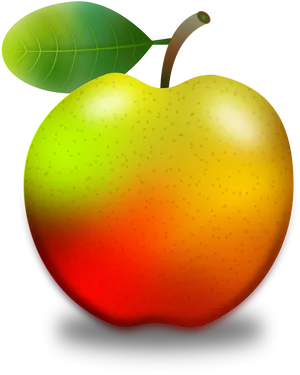 Colorful Apple Illustration PNG Image