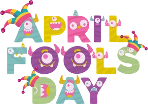 Colorful April Fools Day Text Illustration PNG Image