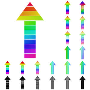 Colorful Arrow Collection PNG image with transparent background