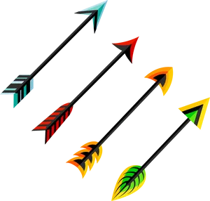 Colorful Arrows Illustration PNG Image