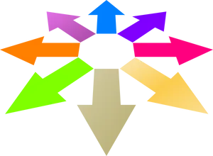 Colorful Arrows Pointing Outward PNG Image