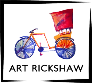 Colorful Art Rickshaw Illustration PNG Image