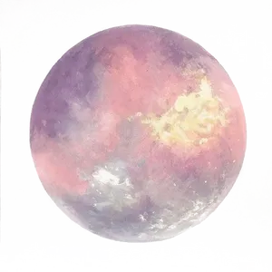 Colorful Artistic Moon Rendering PNG Image