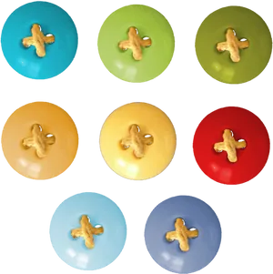 Colorful Assorted Buttons PNG Image