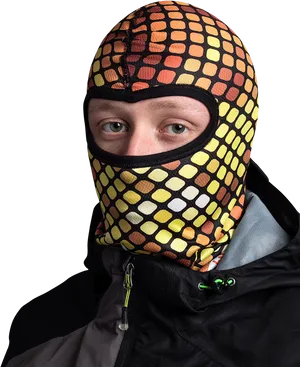 Colorful Balaclava Man Portrait PNG Image