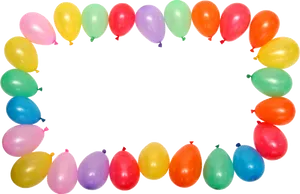 Colorful Balloon Frame Transparent Background PNG Image