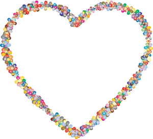 Colorful Balloon Heart Outline PNG Image