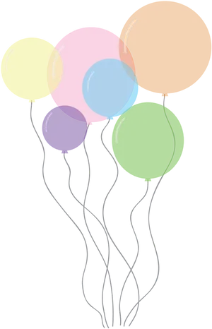 Colorful Balloons Black Background PNG Image