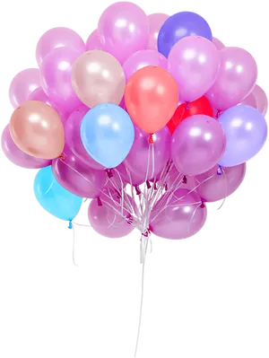 Colorful Balloons Bunch Transparent Background PNG Image