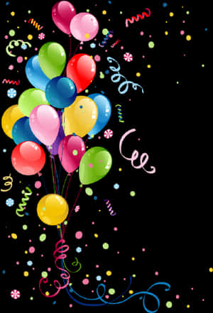 Colorful Balloons Celebration Background PNG with transparent background