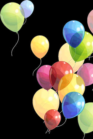 Colorful Balloons Festive Background PNG with transparent background