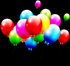 Colorful Balloonson Black Background.jpg PNG image with transparent background