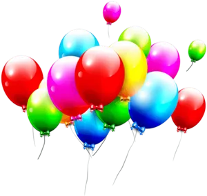 Colorful Balloonson Black Background.jpg PNG Image