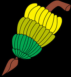 Colorful Banana Bunch Vector Illustration PNG image with transparent background