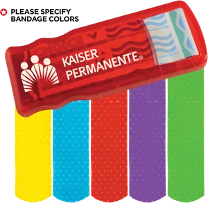 Colorful Bandagesin Dispenser Pack PNG Image