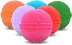 Colorful Bath Bombs Collection PNG Image