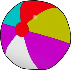 Colorful Beach Ball Black Background PNG Image