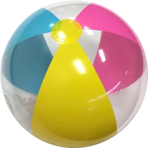 Colorful Beach Ball Isolated PNG Image