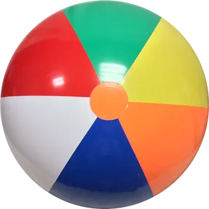 Colorful Beach Ball Isolatedon Black Background.jpg PNG Image