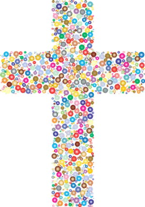 Colorful Beaded Cross PNG Image