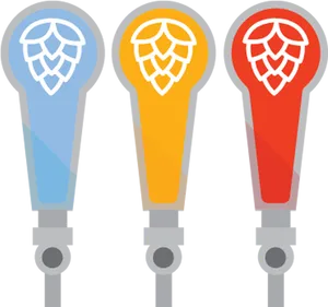 Colorful Beer Tap Handles PNG Image