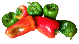 Colorful Bell Peppers Assortment PNG image with transparent background
