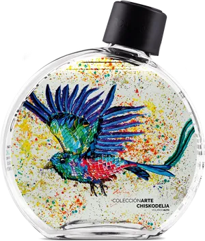 Colorful Bird Artworkon Watch Face PNG Image