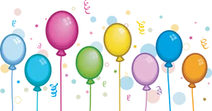 Colorful Birthday Balloons Background PNG Image