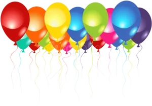 Colorful Birthday Balloons Background PNG Image