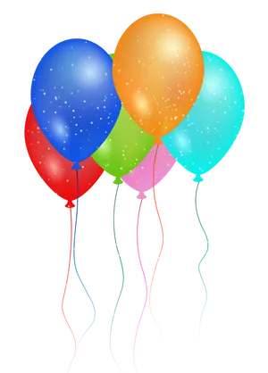 Colorful Birthday Balloons Cluster.png PNG Image