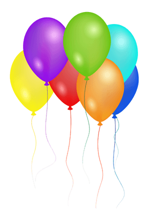 Colorful Birthday Balloons PNG image with transparent background