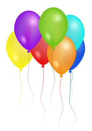 Colorful Birthday Balloons PNG Image