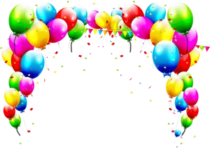 Colorful Birthday Balloons Transparent Background PNG Image