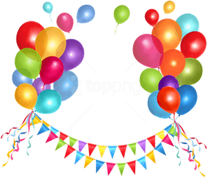 Transparent Party Background Png - Party Streamers And Balloons, Png Download PNG image with transparent background