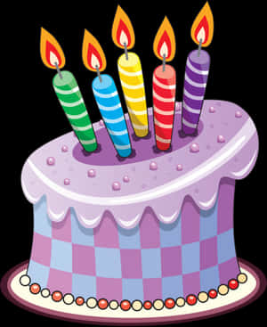 Colorful Birthday Cake Illustration PNG image with transparent background