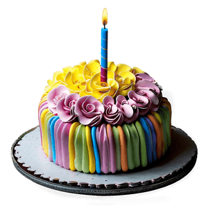 Colorful Birthday Cake PNG kte PNG image with transparent background
