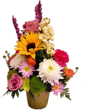 Colorful Birthday Flower Bouquet PNG Image