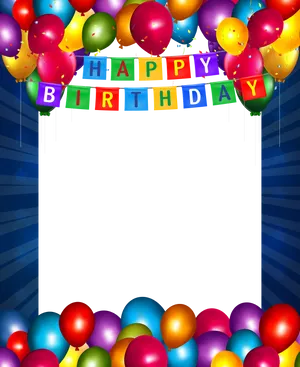 Colorful Birthday Frame PNG Image