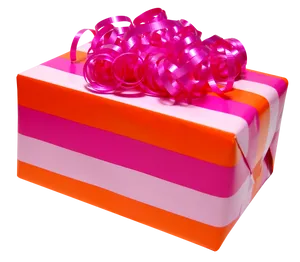 Colorful Birthday Gift Boxwith Pink Ribbon PNG Image