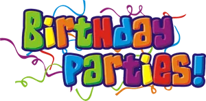 Colorful Birthday Parties Graphic PNG Image