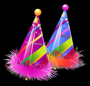 Colorful Birthday Party Hats PNG image with transparent background